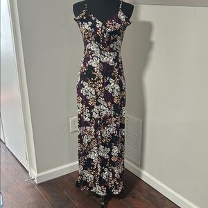 Express Black and Purple Floral Maxi Dress